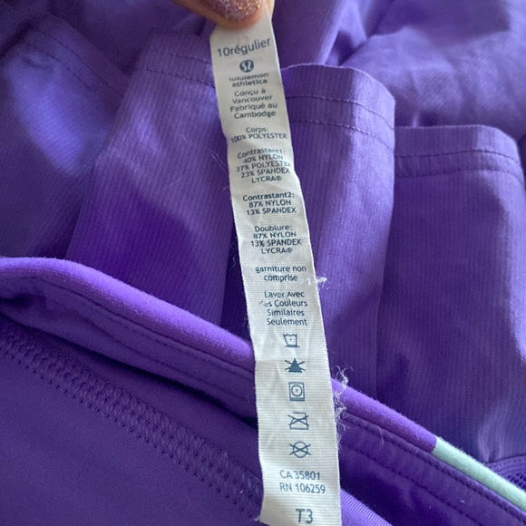 Lululemon Run: Pace Setter Skirt 
Power Purple Bold Stripe Size 10 skort golf - Picture 12 of 14